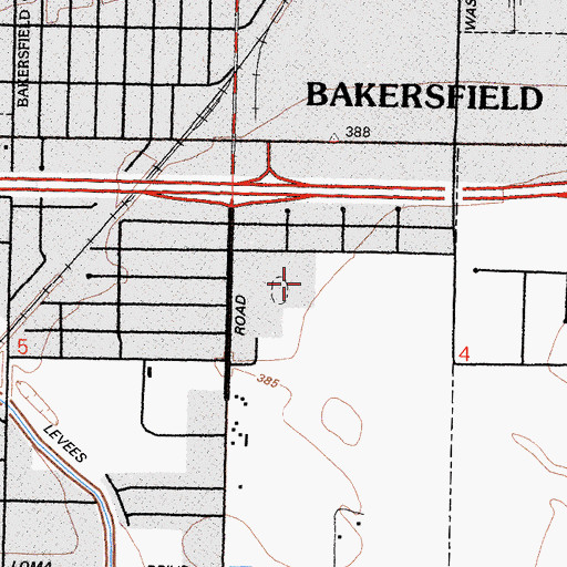 Topographic Map of Baker School, CA