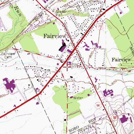 Topographic Map of Fairview Census Designated Place, PA