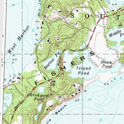 Topographic Map of Fishers Island Census Designated Place, NY