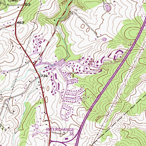 Topographic Map of Flying Hills Census Designated Place, PA