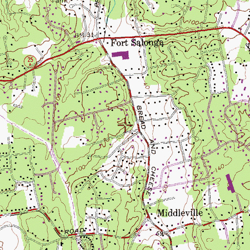 Topographic Map of Fort Salonga Census Designated Place, NY