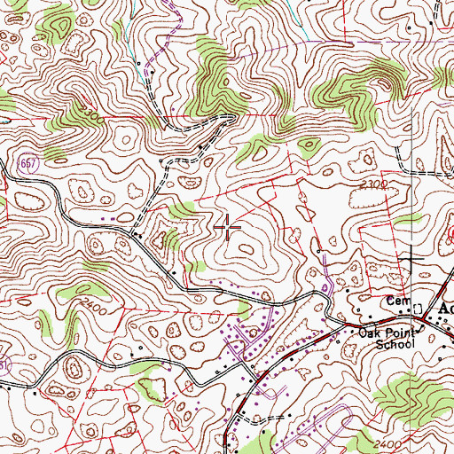 Topographic Map of Adwolf Census Designated Place, VA
