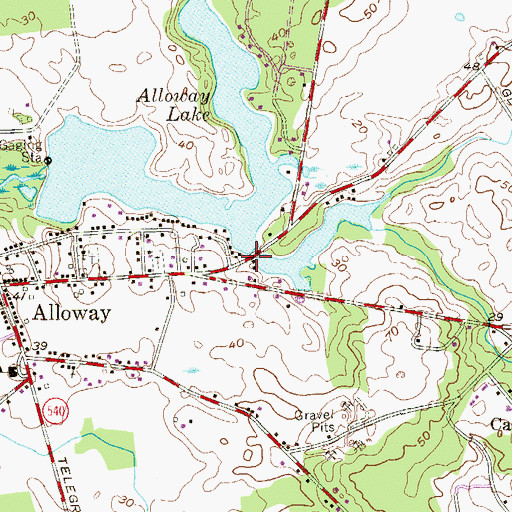 Topographic Map of Alloway Census Designated Place, NJ