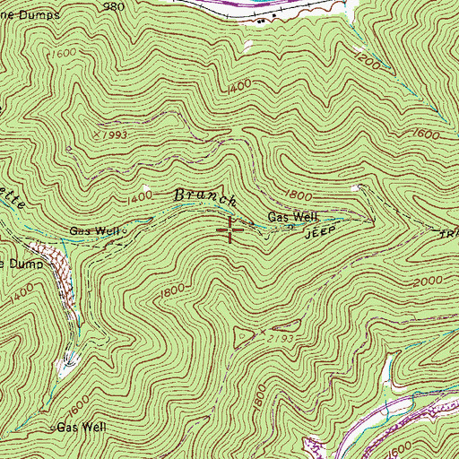 Topographic Map of Amherstdale-Robinette Census Designated Place (historical), WV