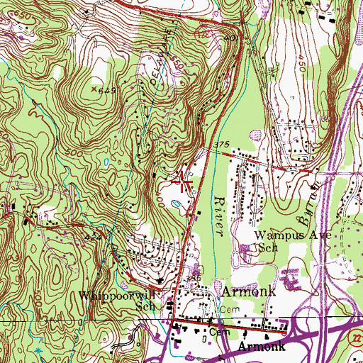 Topographic Map of Armonk Census Designated Place, NY