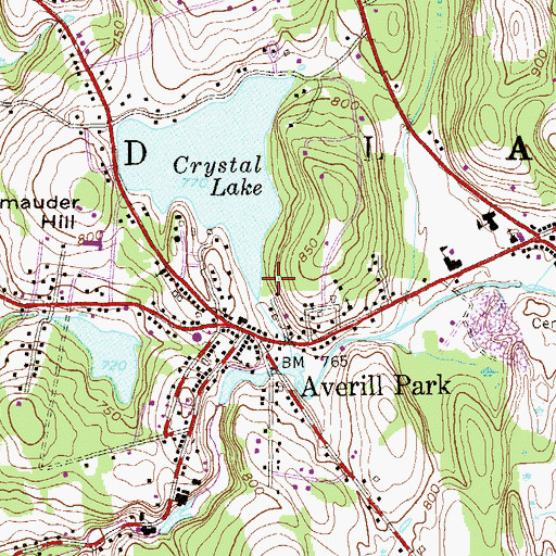Topographic Map of Averill Park Census Designated Place, NY