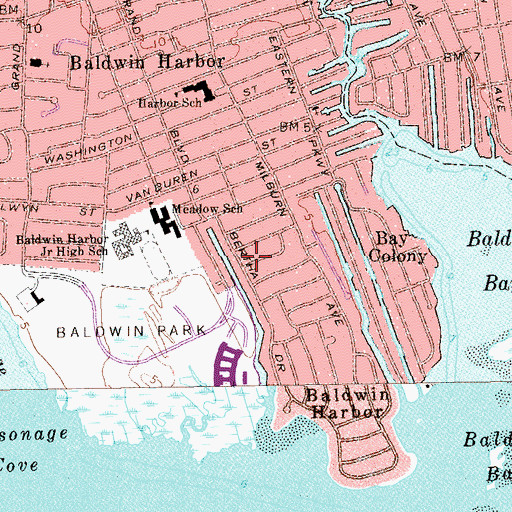 Topographic Map of Baldwin Harbor Census Designated Place, NY