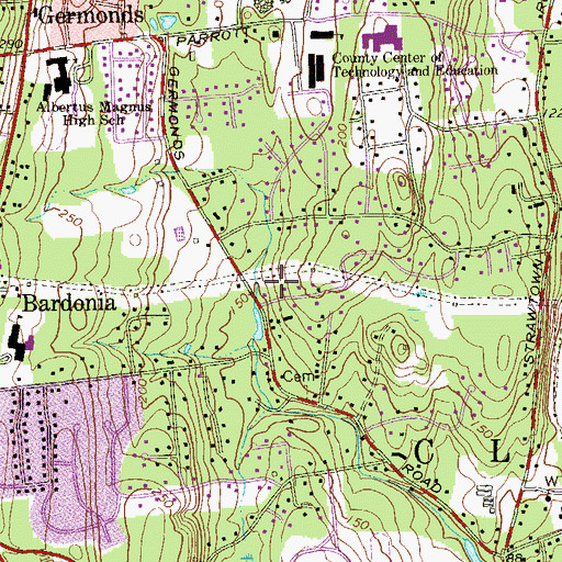 Topographic Map of Bardonia Census Designated Place, NY