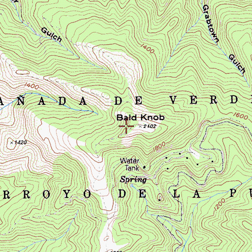 Topographic Map of Bald Knob, CA