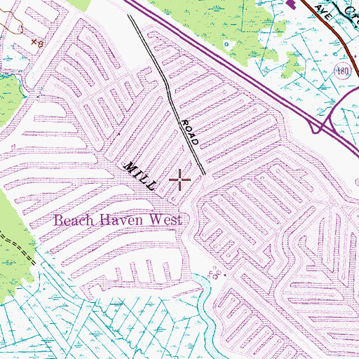 Topographic Map of Beach Haven West Census Designated Place, NJ