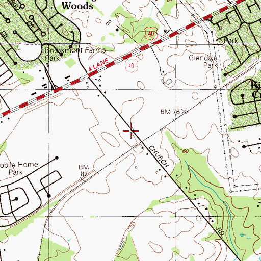 Topographic Map of Bear Census Designated Place, DE