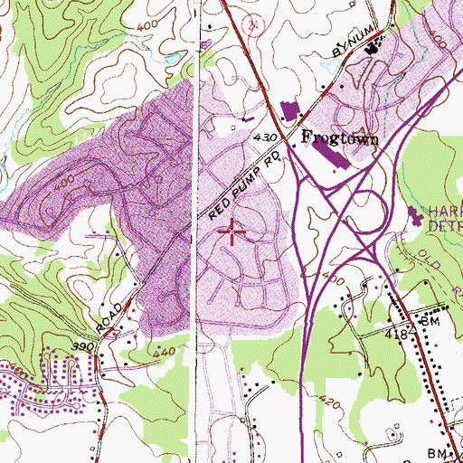 Topographic Map of Bel Air North Census Designated Place, MD