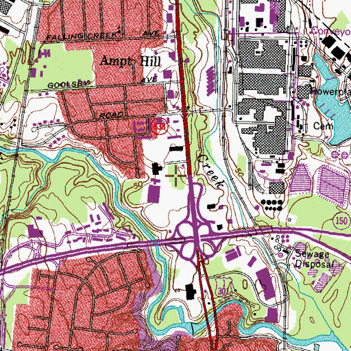 Topographic Map of Bensley Census Designated Place, VA