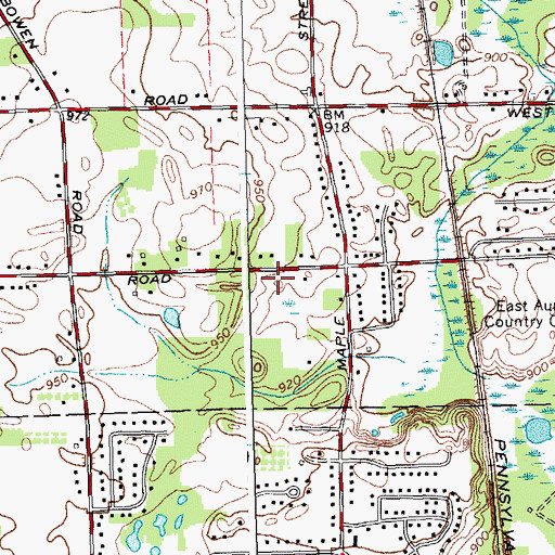 Topographic Map of Billington Heights Census Designated Place, NY