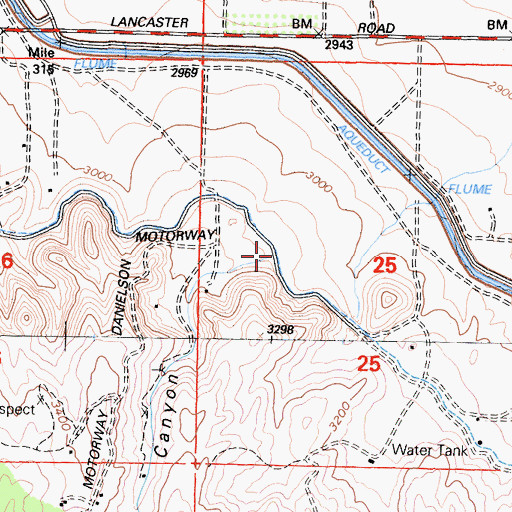 Topographic Map of Baldwin Grade Canyon, CA