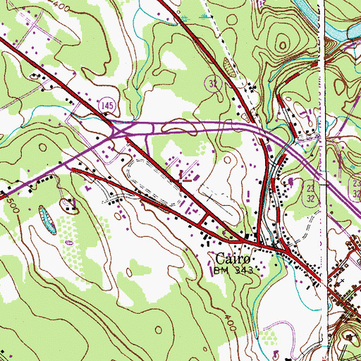 Topographic Map of Cairo Census Designated Place, NY