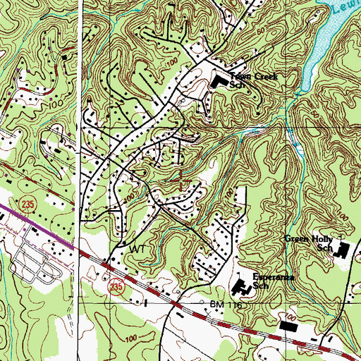 Topographic Map of California Census Designated Place, MD