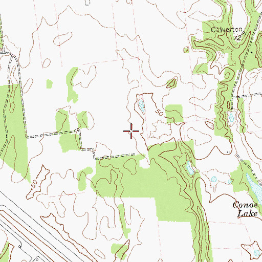 Topographic Map of Calverton Census Designated Place, NY