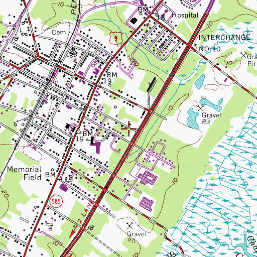 Topographic Map of Cape May Court House Census Designated Place, NJ
