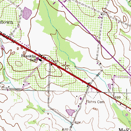 Topographic Map of Cashtown-McKnightstown Census Designated Place (historical), PA