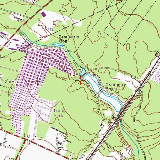 Topographic Map of Cedar Glen West Census Designated Place, NJ
