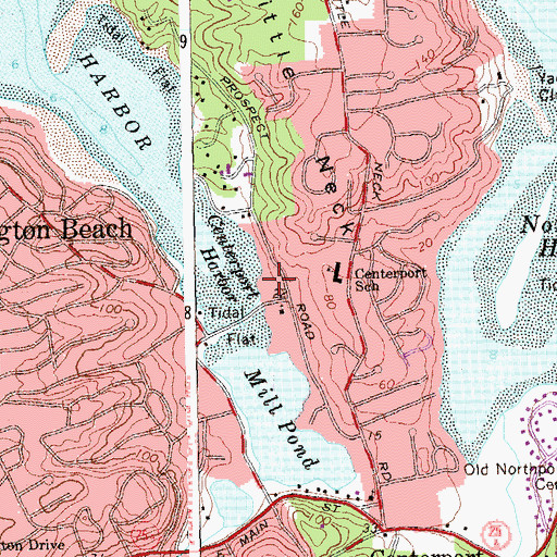 Topographic Map of Centerport Census Designated Place, NY