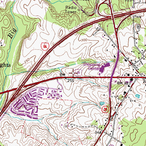 Topographic Map of Centreville Census Designated Place, VA