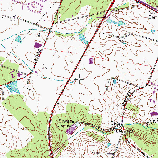 Topographic Map of Chantilly Census Designated Place, VA
