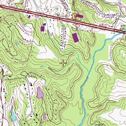 Topographic Map of Chatmoss Census Designated Place, VA