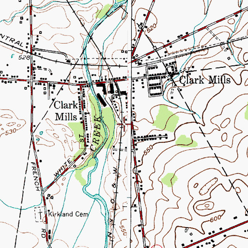 Topographic Map of Clark Mills Census Designated Place, NY