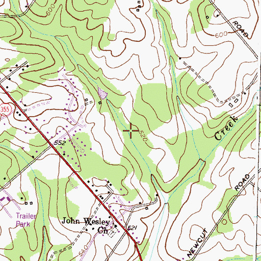 Topographic Map of Clarksburg Census Designated Place, MD