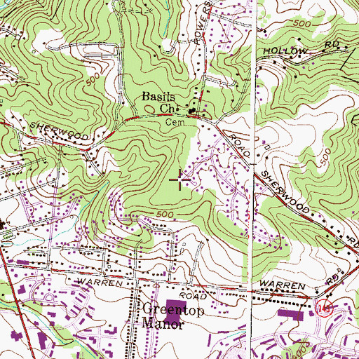 Topographic Map of Cockeysville Census Designated Place, MD