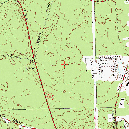 Topographic Map of Coram Census Designated Place, NY