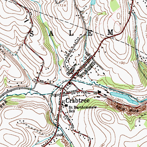 Topographic Map of Crabtree Census Designated Place, PA