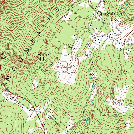 Topographic Map of Cragsmoor Census Designated Place, NY