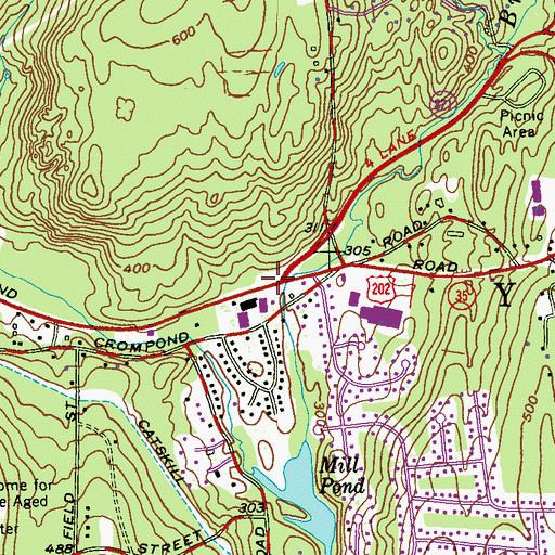 Topographic Map of Crompond Census Designated Place, NY
