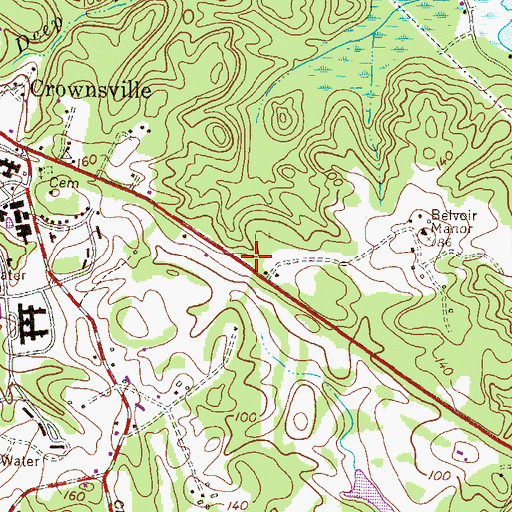 Topographic Map of Crownsville Census Designated Place, MD
