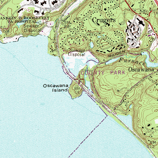 Topographic Map of Crugers Census Designated Place, NY