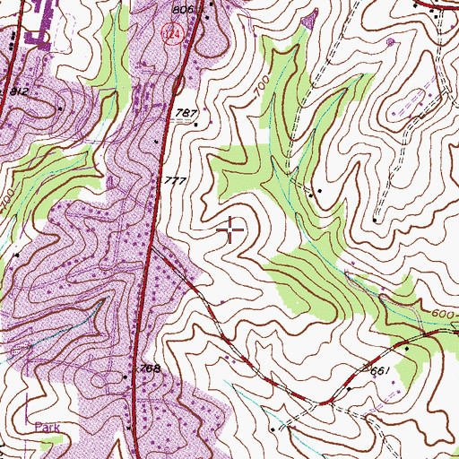 Topographic Map of Damascus Census Designated Place, MD