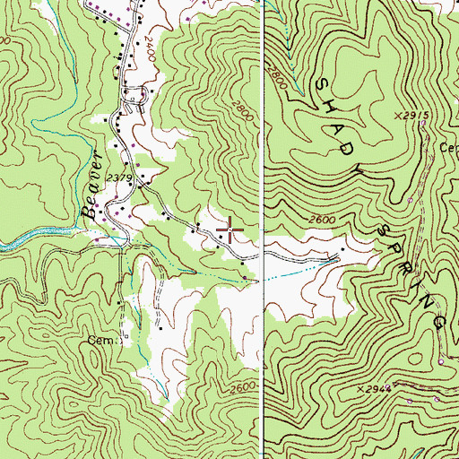 Topographic Map of Daniels Census Designated Place, WV