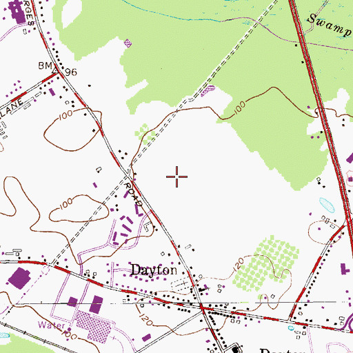 Topographic Map of Dayton Census Designated Place, NJ