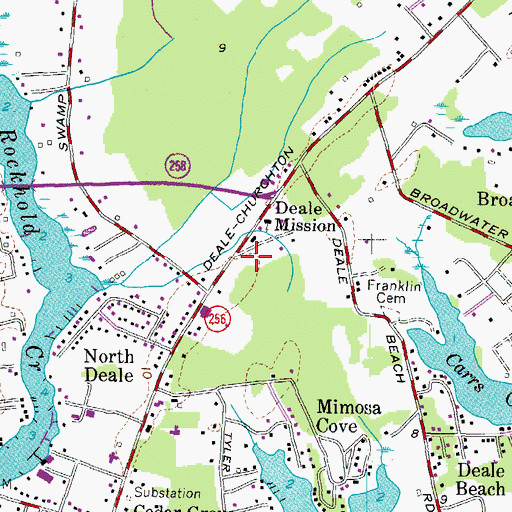 Topographic Map of Deale Census Designated Place, MD