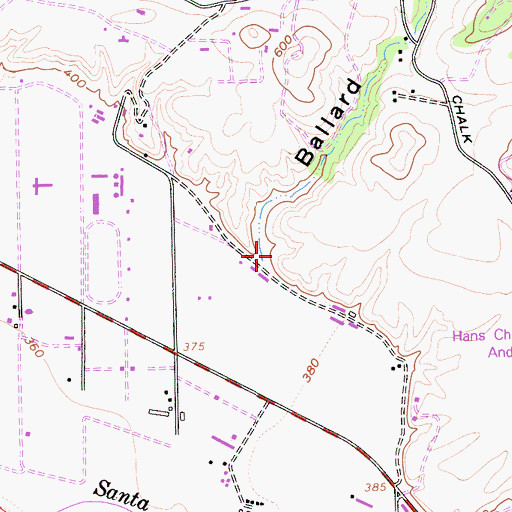 Topographic Map of Ballard Canyon, CA