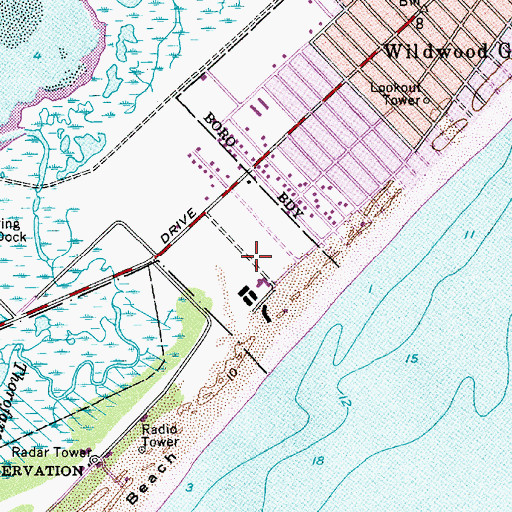 Topographic Map of Diamond Beach Census Designated Place, NJ
