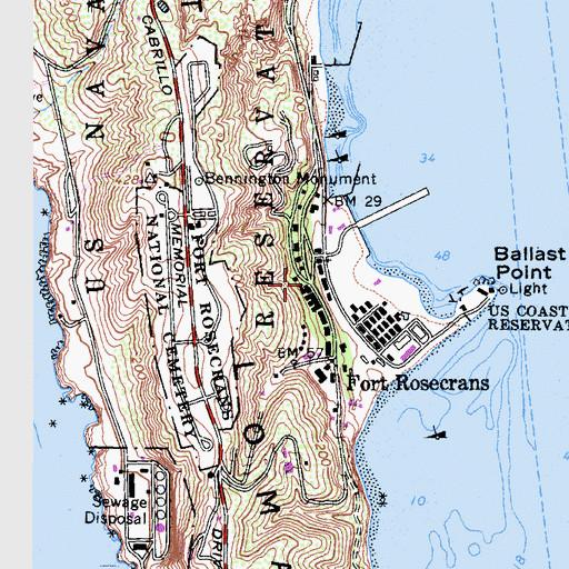 Topographic Map of Ballast Point, CA