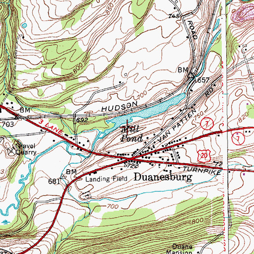 Topographic Map of Duanesburg Census Designated Place, NY