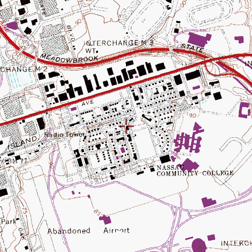 Topographic Map of East Garden City Census Designated Place, NY