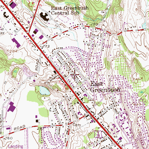 Topographic Map of East Greenbush Census Designated Place, NY