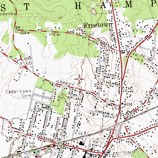 Topographic Map of East Hampton North Census Designated Place, NY