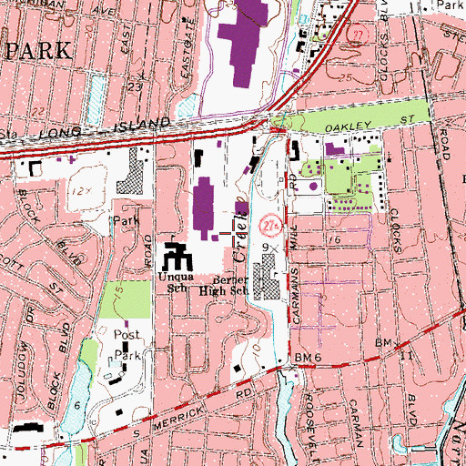 Topographic Map of East Massapequa Census Designated Place, NY